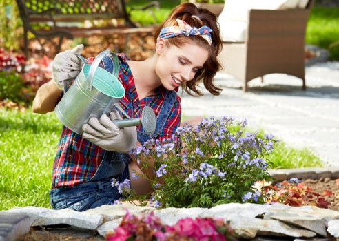 Planting and paving features for Emerson Park landscape gardening
